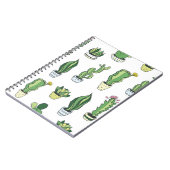 Nahtloses Muster mit grünen Kakteen und Sukkulente Notizblock (Linke Seite)