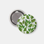Nahtloses Muster mit grünen Teeblättern Magnet (Vorderseite/Rückseite)