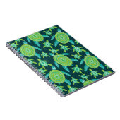 Nahtloses Muster mit grünen Zierschildkröten. See Notizblock (Rechte Seite)