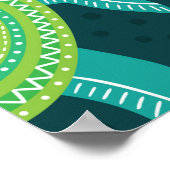 Nahtloses Muster mit grünen Zierschildkröten. See Poster (Ecke)