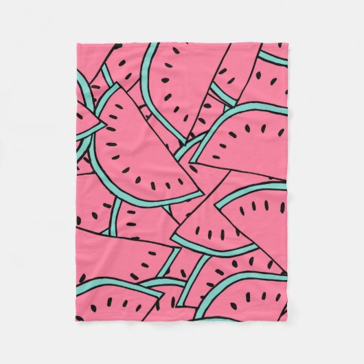 Nahtloses Muster mit handgezeichneten Wassermelone Fleecedecke (Vorderseite)