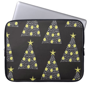 Nahtloses Muster mit handgezeichneten Weihnachtsb Laptopschutzhülle