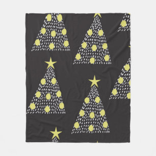 Nahtloses Muster mit handgezeichneten Weihnachtsbä Fleecedecke