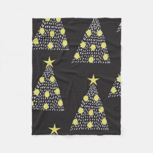 Nahtloses Muster mit handgezeichneten Weihnachtsbä Fleecedecke