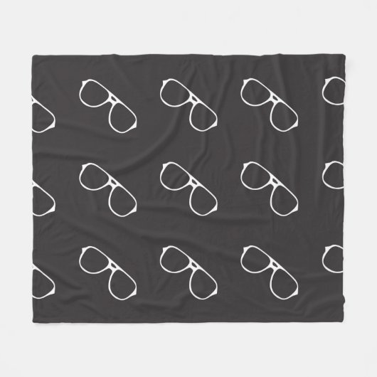 Nahtloses Muster mit handgezeichneter Brille, Mode Fleecedecke (Vorderseite (Horizontal))