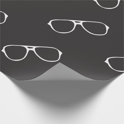 Nahtloses Muster mit handgezeichneter Brille, Mode Geschenkpapier (Ecke)