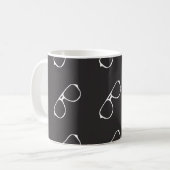 Nahtloses Muster mit handgezeichneter Brille, Mode Kaffeetasse (Vorderseite Links)