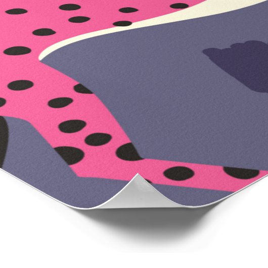 Nahtloses Muster mit handgezogenen exotischen Katz Poster (Ecke)