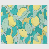 nahtloses Muster mit handgezücktem Zitronengarten Geschenkpapier (Flach)