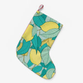 nahtloses Muster mit handgezücktem Zitronengarten Kleiner Weihnachtsstrumpf (Vorderansicht (hängend))