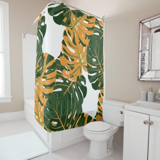 Nahtloses Muster mit hawaiianischem Regenwald. Ret Duschvorhang (Beispiel)