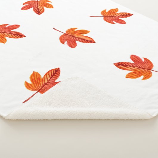 Nahtloses Muster mit Herbstblättern. Aquarellha Sherpadecke (3/4)