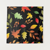 Nahtloses Muster mit herbstgefallenen Blättern und Wandteppich (Vorderseite (Horizontal))