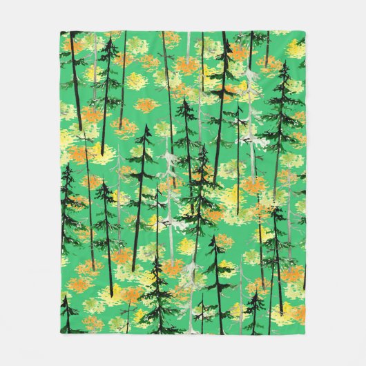 Nahtloses Muster mit Herbstwald Fleecedecke (Vorderseite)