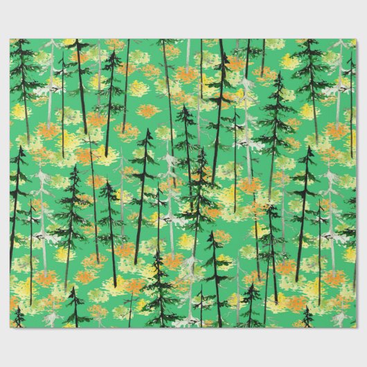 Nahtloses Muster mit Herbstwald Geschenkpapier (Flach)