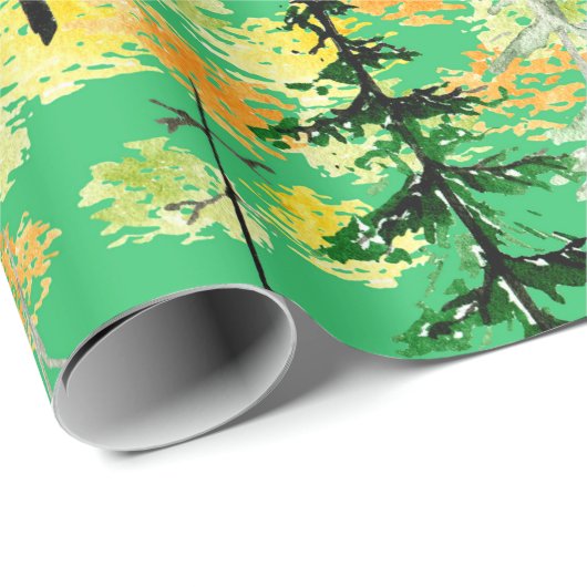 Nahtloses Muster mit Herbstwald Geschenkpapier (Rolleneckpunkt)