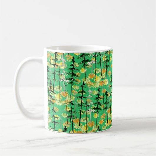 Nahtloses Muster mit Herbstwald Kaffeetasse (Links)