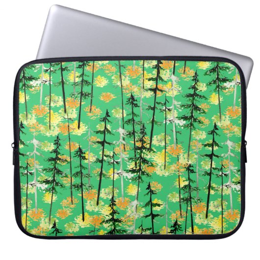 Nahtloses Muster mit Herbstwald Laptopschutzhülle (Vorderseite)