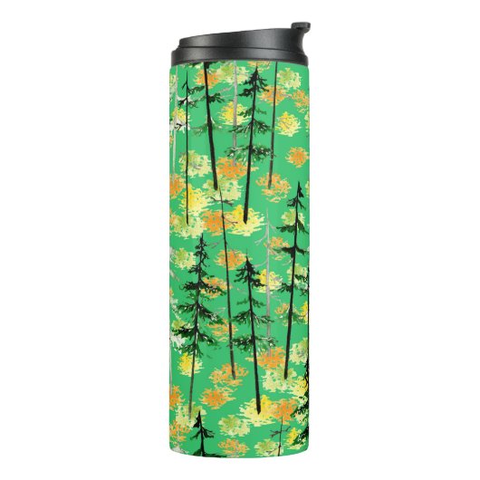 Nahtloses Muster mit Herbstwald Thermosbecher (Nach links gedreht)