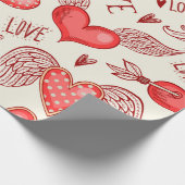 Nahtloses Muster mit Herzen. Happy Valentine's Da Geschenkpapier (Ecke)