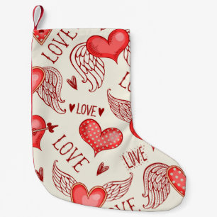 Nahtloses Muster mit Herzen. Happy Valentine's Da Kleiner Weihnachtsstrumpf