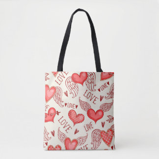 Nahtloses Muster mit Herzen. Happy Valentine's Da Tasche