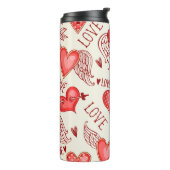 Nahtloses Muster mit Herzen. Happy Valentine's Da Thermosbecher (Nach links gedreht)