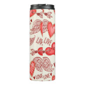 Nahtloses Muster mit Herzen. Happy Valentine's Da Thermosbecher (Rückseite)