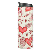 Nahtloses Muster mit Herzen. Happy Valentine's Da Thermosbecher (Nach rechts gedreht)