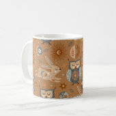 Nahtloses Muster mit Heuschrecken und Hasen Kaffeetasse (Vorderseite Links)
