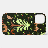 Nahtloses Muster mit Hirschen im Wald. Case-Mate iPhone Hülle (Rückseite (Horizontal))