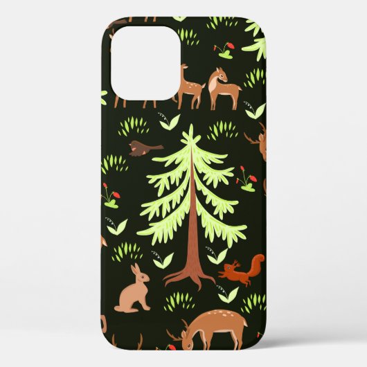 Nahtloses Muster mit Hirschen im Wald. Case-Mate iPhone Hülle (Rückseite)