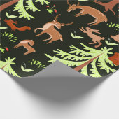 Nahtloses Muster mit Hirschen im Wald. Geschenkpapier (Ecke)