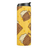 Nahtloses Muster mit Holzfaser-Bier, p Thermosbecher (Nach links gedreht)