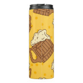 Nahtloses Muster mit Holzfaser-Bier, p Thermosbecher (Rückseite)
