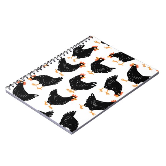 Nahtloses Muster mit Huhn Notizblock (Linke Seite)