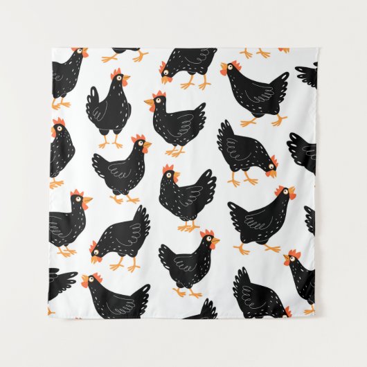 Nahtloses Muster mit Huhn Wandteppich (Vorderseite)