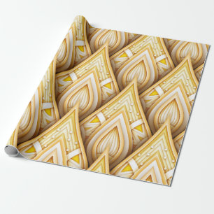 Nahtloses Muster mit indigenen Motiven aus Gold. e Geschenkpapier
