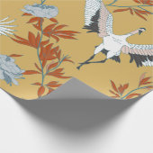 Nahtloses Muster mit japanischen weißen Kranen und Geschenkpapier (Ecke)