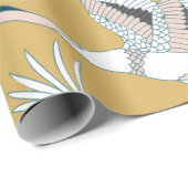 Nahtloses Muster mit japanischen weißen Kranen und Geschenkpapier (Rolleneckpunkt)