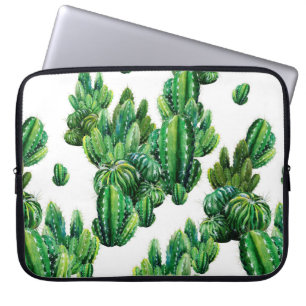 Nahtloses Muster mit Kakteen Aquarell. Kakteen Laptopschutzhülle