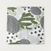 Nahtloses Muster mit Kakteen auf weißem Hintergrun Wandteppich (Vorderseite (Horizontal))