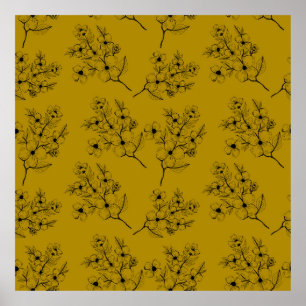 Nahtloses Muster mit kleinen Blume in der Freiheit Poster