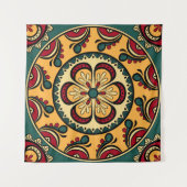 Nahtloses Muster mit kreisförmigen Ornamenten in g Wandteppich (Vorderseite (Horizontal))