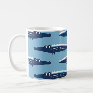Nahtloses Muster mit Krokodilen Kaffeetasse