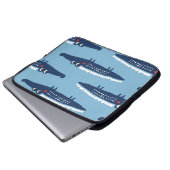 Nahtloses Muster mit Krokodilen Laptopschutzhülle (Vorne Knopf)