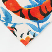 Nahtloses Muster mit lackierten Aquarellttigern Fleecedecke (Ecke)