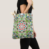 Nahtloses Muster mit leuchtend blumengeschmückten Tasche (Von Nahem)