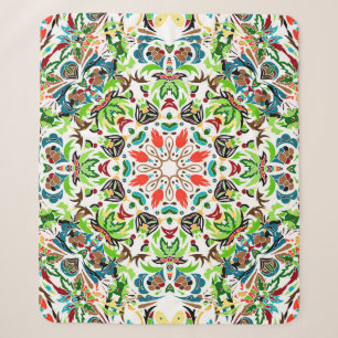 nahtloses Muster mit leuchtendem floralem Ornament Sherpadecke