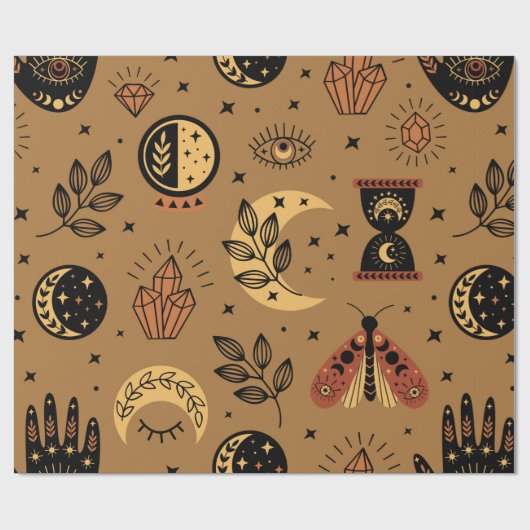 Nahtloses Muster mit magischen Elementen Geschenkpapier (Flach)